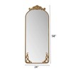58"x24" Arched Vintage Full Body Mirror, Ornate Carved Applique, Wall Mount Mirror for Retro Home Decor, Bronze/Silver - ModernLuxe - 3 of 4