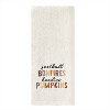 2pc Football Harvest Hand Towel Set - SKL Home: Cotton Velour Dobby Bath Towels, Machine Washable - 3 of 4