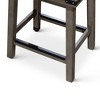 24" Counter Height Stool with French Leather Seat and Weathered Finish, Solid Hardwood Frame for Kitchen or Bar - 4 of 4