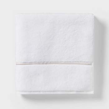 Oversized Spa Plush Bath Towel Almond Embroidered - Threshold™
