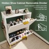 Narrow Shoe Cabinet, 2 Flip Drawer Storage with Fluted Panel, Hidden Organizer for Entryway, Foyer, Hallway - 4 of 4