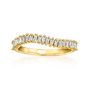Pure Collection by Ross-Simons 0.45 ct. t.w. Baguette Lab-Grown Diamond Wavy Ring in 18kt Gold Vermeil - 1 of 4