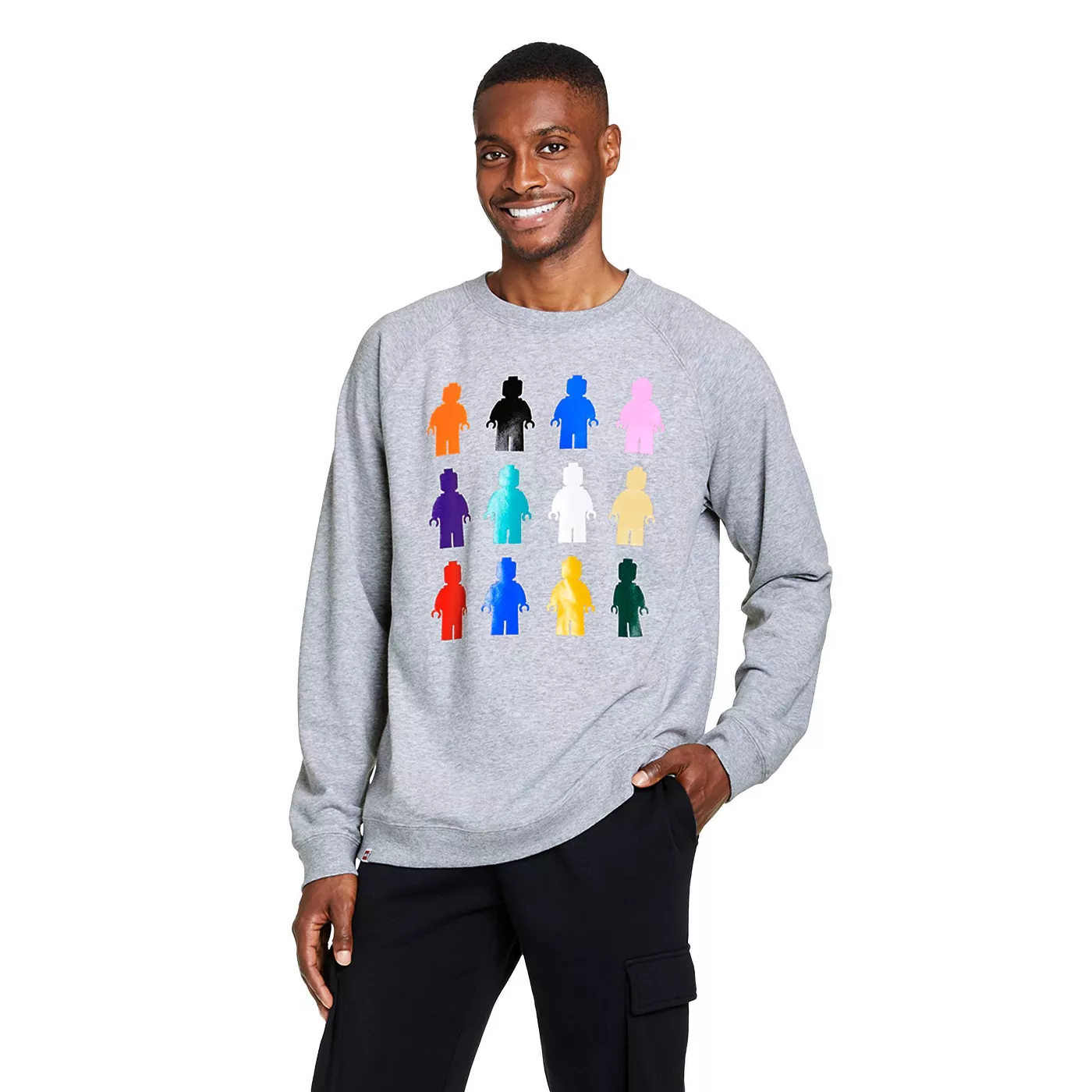 Men's LEGO Minifigures Graphic Sweatshirt - LEGO® Collection x Target Gray - image 1 of 3