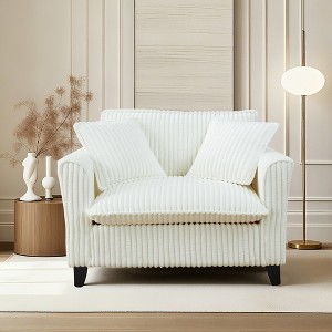 MAYEERTY Corduroy Tufted Comfortable Single Person Sofa Backrest Soft Seat Cushion Armrests Suitable for Living Room Bedroom - 1 of 4