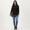 Anna-Kaci Women's Long Sleeve Cowl Neck Top with Contrast Cuffs and Hem - 4 of 4