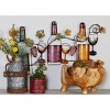 Metal Wine Wall Decor with Floral Detailing - Olivia & May: Iron Art for Kitchen, Sawtooth Back - 3 of 4
