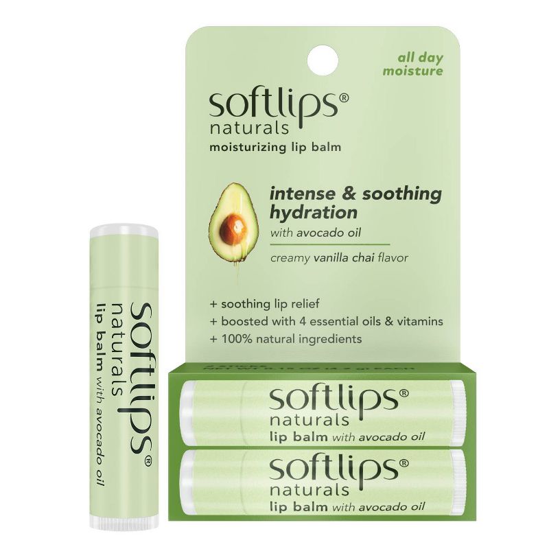 Softlips Naturals with Avocado Oil Lip Balm - Vanilla Chai - 0.15oz/2ct, 3 of 10