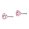 Black Bow Jewelry 5mm Pink Cubic Zirconia Stud Earrings in 14k White Gold - 2 of 4