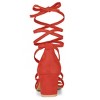 Allegra K Women's Solid Open Toe Lace Up Padded Insole Mid Chunky Heeled Sandals - 3 of 4