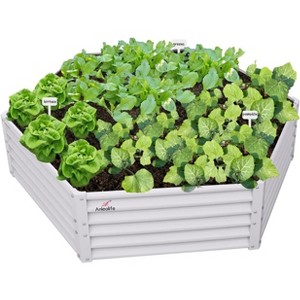 Cesicia 70x60x18in Grey Hexagon Galvanized Steel Raised Garden Bed - 1 of 4