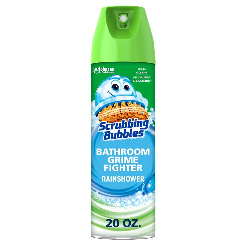 Scrubbing Bubbles Rainshower Scent Bathroom Grime Fighter Disinfectant Aerosol - 20oz, 1 of 14