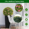 Acekool  Artificial Topiary Balls with Flowers, Large Hanging Faux Greenery for Indoor Outdoor Home, Garden, Porch, Wedding & Party Decor - 4 of 4