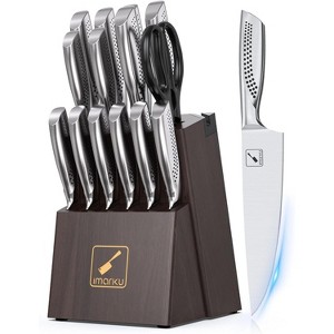 imarku Knife Set, 15-Pieces HC Stainless Steel Kitchen Knife Set With Built in Sharpener, Razor-Sharp Blade Knife Block Set With Non-Slip Handle - 1 of 4
