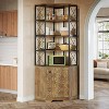 Hommoo 7-Tier Industrial Corner Bookshelf Brown - 4 of 4