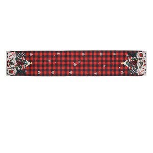 Unique Bargains Christmas Table Runner Red Green Black 72"x13" 1 Pc - 1 of 4