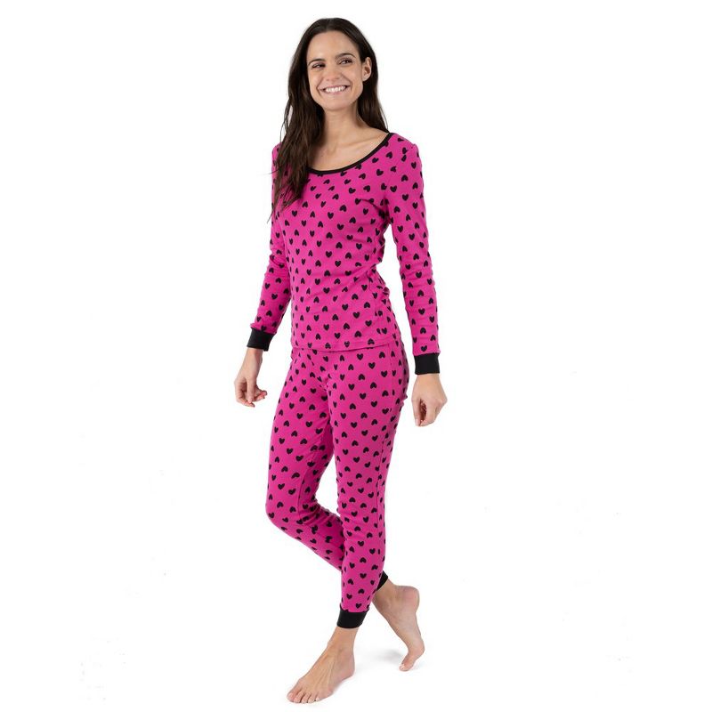 Leveret Womens Two Piece Cotton Valentines Pajamas, 1 of 3