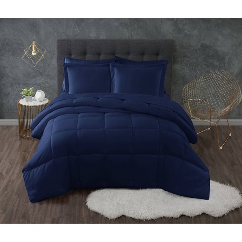 Twin/twin Xl 2pc Antimirobial Down Alternative Comforter Set Navy