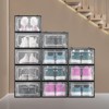 VEVOR Shoe Storage Boxes, 12 Pack Stackable Shoe Boxes Storage Organizers, Fit up to US Size 11, Black&Transparent - 2 of 4