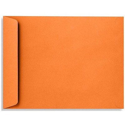 LUX 10" x 13" 70lbs. Open End Envelopes Mandarin Orange 50/Pack EX4897-11-50