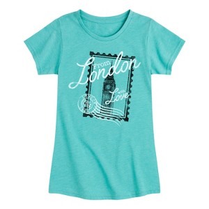 Girls' - Instant Message - From London with Love Fitted Short Sleeve Graphic T-Shirt - 1 of 4