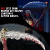Joyfy 99.6'' Halloween Decoration, Animatronics Standing Grim Reaper Holding Giant Scythe with Light for Halloween Party Indoor Haunted House Decor - 3 of 4