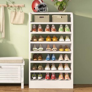 Hommoo 7-Tier Tall Shoe Rack White - 1 of 4