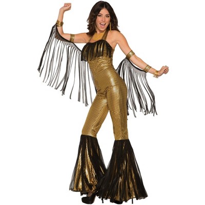 Forum Novelties Womens Disco Queen Gold Jumpsuit : Target