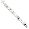 Black Bow Jewelry Men's 10mm Sterling Silver Engravable Figaro Link I.D. Bracelet - 2 of 4
