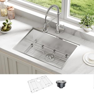 GustoWave Undermount Kitchen Sinks, 16 Gauge Stainless Steel Single Bowl Sinks for Workstation, RV, Prep Kitchen - 1 of 4