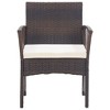 vidaXL Patio Chairs 2 Pcs Outdoor Patio Dining Chair with Cushions Poly Rattan - Brown - 3 of 4