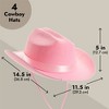 Zodaca 4-Pack Pink Cowboy Hats for Girls - Cute Felt Cowgirl Hats for Costume, Dress Up Party (One Size Fits All) - 4 of 4