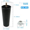 Aoibox 4Pcs 8 Inch Round Tapered Plastic Sofa Legs with M8 Bolts for Furniture Replacement Mid Century Style Black - 4 of 4