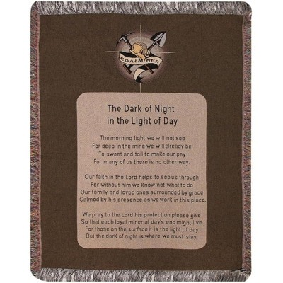 Manual Woodworkers and Weavers Coal Miner's Prayer Tapestry Throw Blanket 50"x60", Cotton, Inspirational Tribute and Decorative Accent