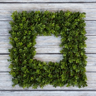 Square Boxwood Wreath 16.5" x 16.5" - Pure Garden