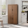 Spassway 31"W*62"H Kitchen Pantry Cabinet Tall Wood Storage Cabinet with Doors and Adjustable Shelves Kitchen Freestanding Cupboard for Dining Room - 2 of 4