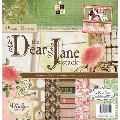 DCWV Single-Sided Cardstock Stack 12"X12" 48/Pkg-Dear Jane, 24 Designs/2 Ea, 12 W/Foil