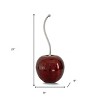 21" Red And Silver Aluminum Cherry Tabletop Sculpture - 3 of 4