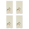 Saro Lifestyle Table Napkins With Embroidered Holly and Ribbon Design (Set of 4) - 3 of 4