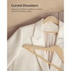 24-Pack Wooden Hangers with Pants Bar and 360° Swivel Hooks, Natural Beige Maple Wood Closet Organizers for Jackets Coats - 4 of 4