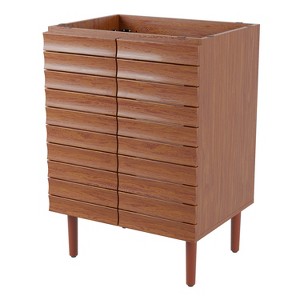 JONATHAN Y VAN1000 Aubert 20 in. W x 18 in. D x 33 in. H Thick Linear Slat Modern 2-Shelf Bath Vanity Cabinet Only (Sink Basin not Included) - 1 of 4