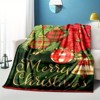 Lomsoe Vintage Christmas Floral Print Flannel Blanket - All Seasons Soft and Warm Throw Blanket for Bed, Napping, Camping, Travel, Office - 2 of 4