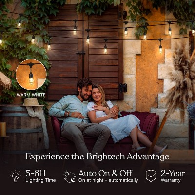 27 Ft Warm White Solar Powered Outdoor LED String Lights