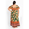 Women's Plus Size Runaway Border Maxi Dress - green | CITY CHIC - 2 of 4