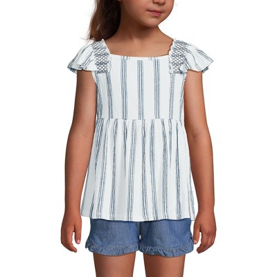 Lands' End Kids Pattern Smocked Tank Top
