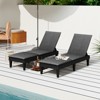 Tangkula 2PCS Patio Lounge Chair Recliner Chair w/ 3-Position Adjustable Backrest & Cushion Black & Gray - 2 of 4