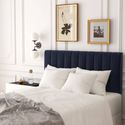 Full Lennon Headboard in Luxe Velvet Titan Ocean - Threshold™: Upholstered Pine Frame, Freestanding Design