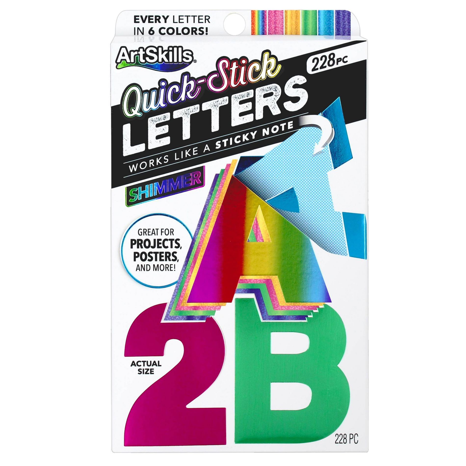 ArtSkills Quick Stick Shimmer Letters 228pc