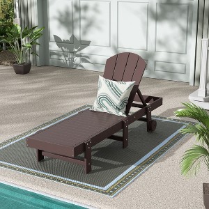 WestinTrends Malibu Adirondack Poly Reclining Chaise Lounge With Wheels - 1 of 3