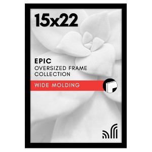 Americanflat 15x22 Picture Frame with Polished Plexiglass - Black Picture Frame - Wide Photo Frames Made of Engineered Wood - Epic - Black - 1 of 1