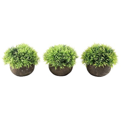 Juvale 3-Pack Mini Artificial Plants, Potted Faux Greenery Fake Planter 5 x 3 in